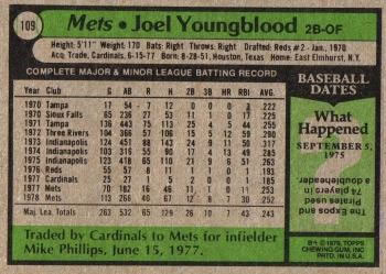 Joel Youngblood  baseball card collectible - Main Image 2
