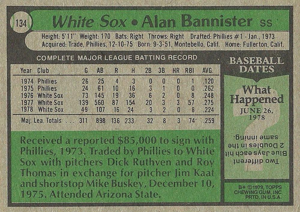 Alan Bannister  baseball card collectible - Main Image 2