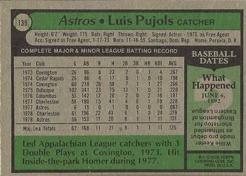 Luis Pujols  baseball card collectible - Main Image 2
