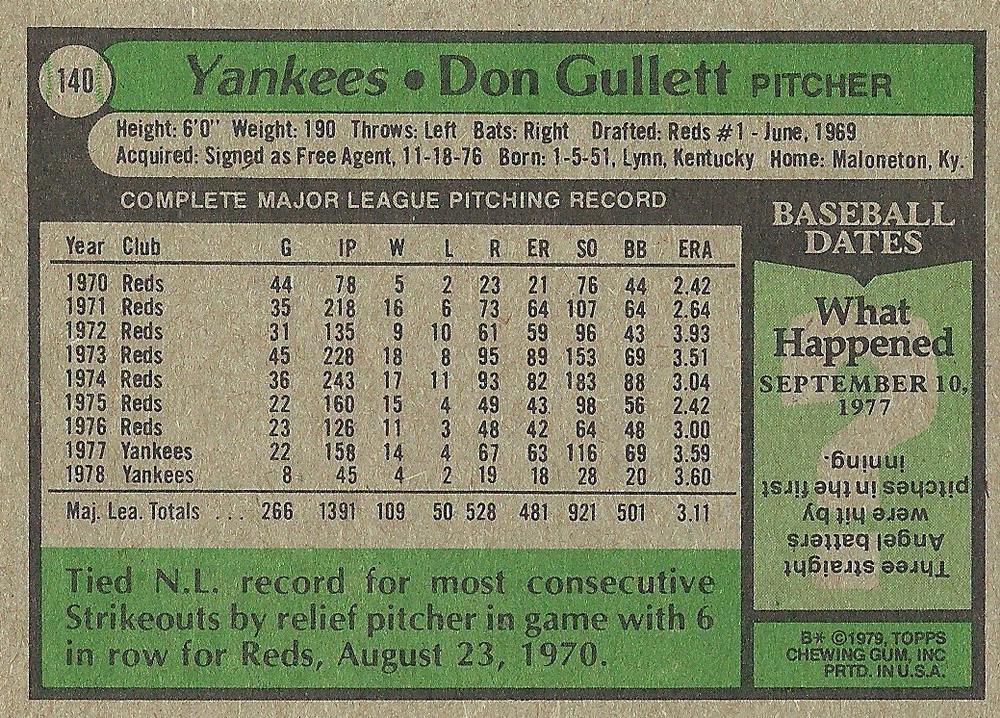 Don Gullett  baseball card collectible - Main Image 2