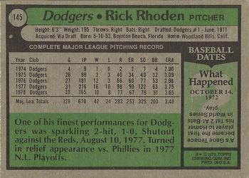 Rick Rhoden  baseball card collectible - Main Image 2