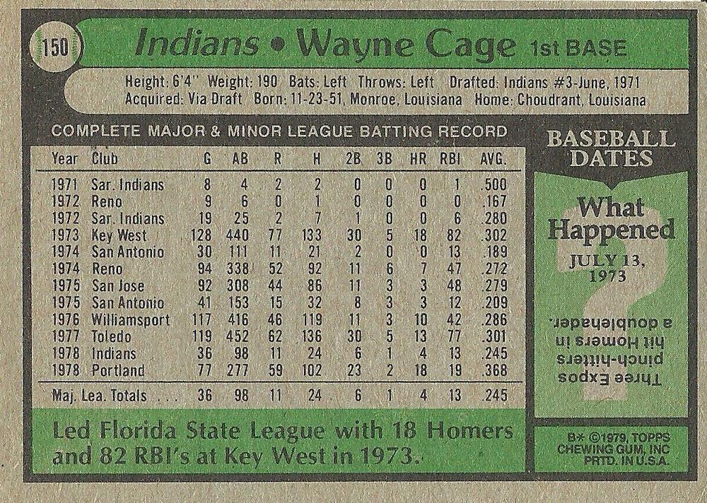 Wayne Cage  baseball card collectible - Main Image 2