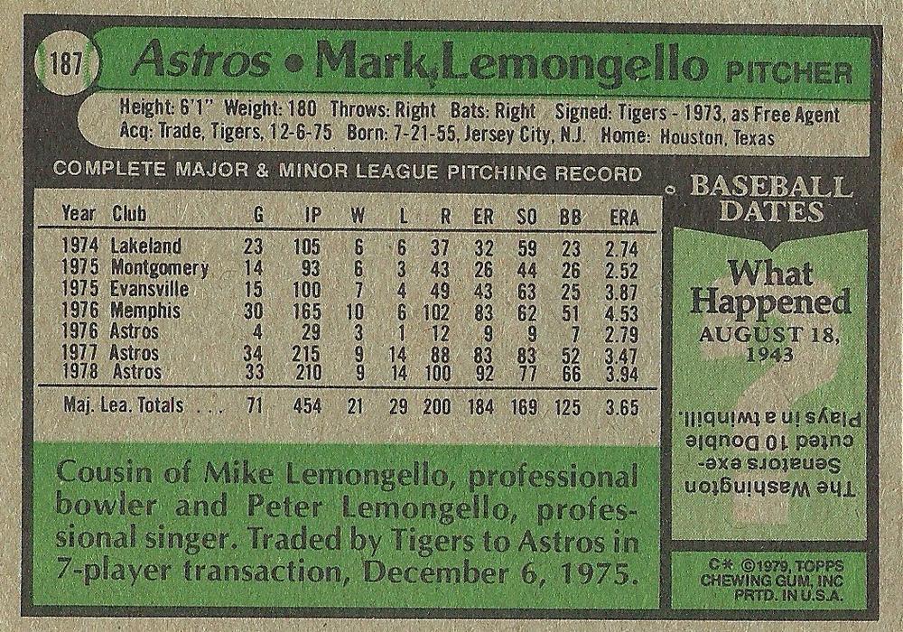 Mark Lemongello  baseball card collectible - Main Image 2