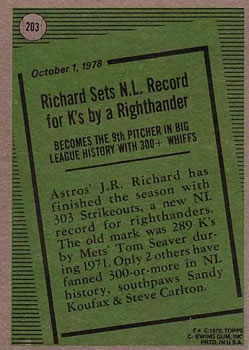 J.R. Richard  baseball card collectible - Main Image 2