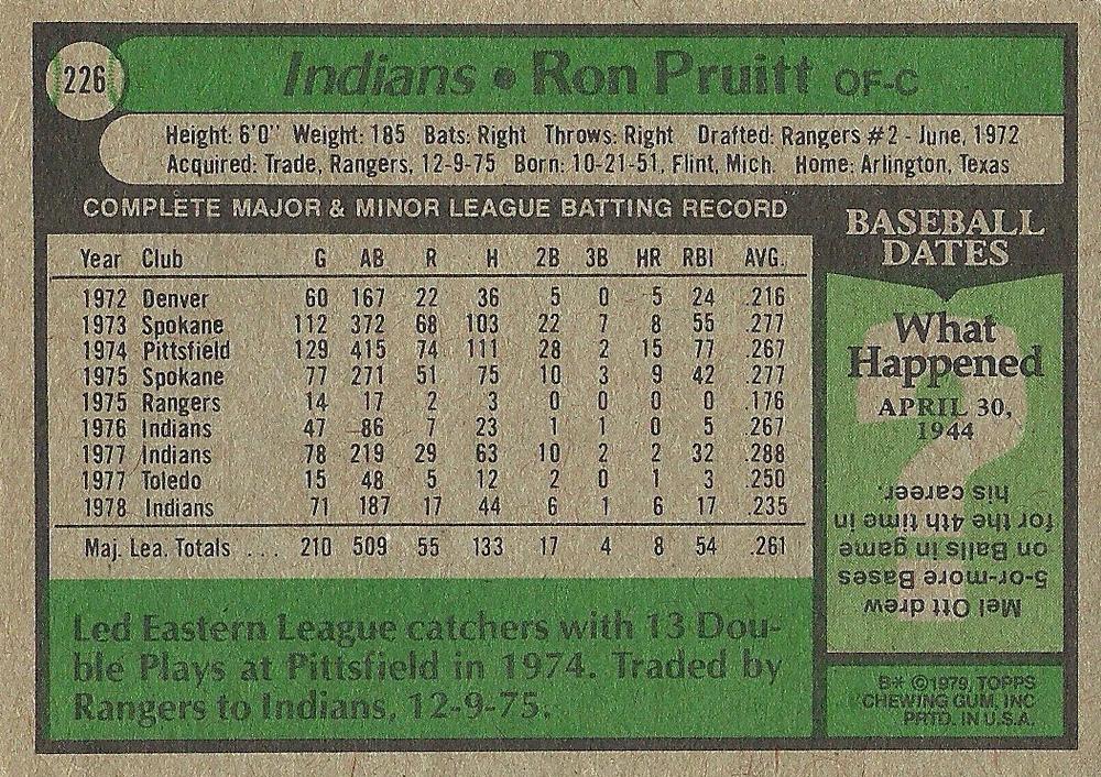 Ron Pruitt  baseball card collectible - Main Image 2