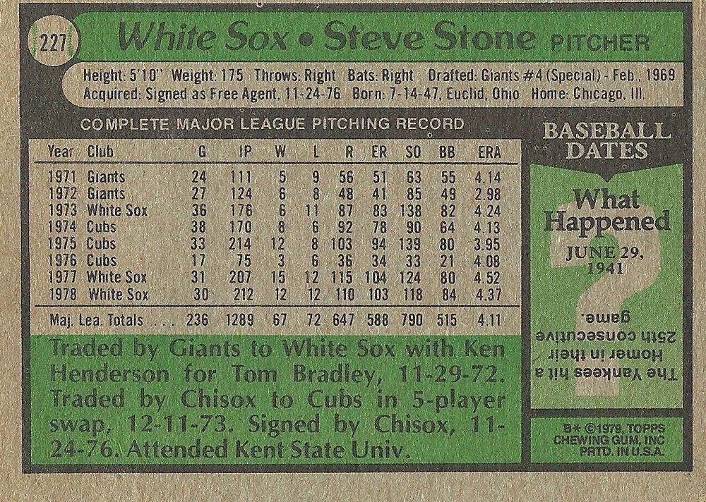 Steve Stone  baseball card collectible - Main Image 2