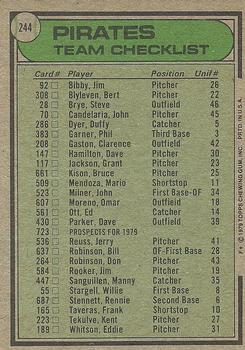 Pittsburgh Pirates / Chuck Tanner  baseball card collectible - Main Image 2