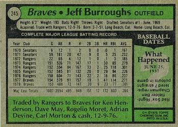 Jeff Burroughs  baseball card collectible - Main Image 2