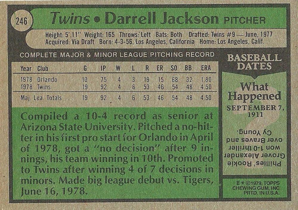Darrell Jackson  baseball card collectible - Main Image 2