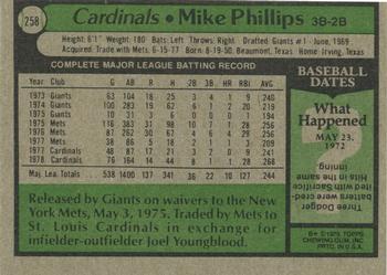 Mike Phillips  baseball card collectible - Main Image 2