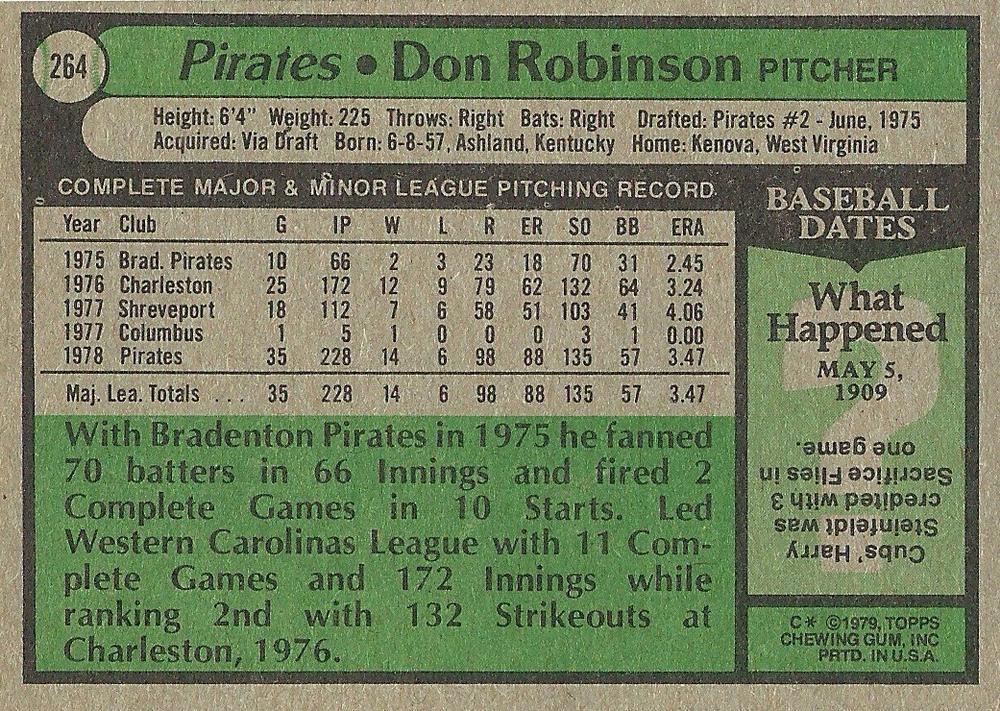 Don Robinson  baseball card collectible - Main Image 2
