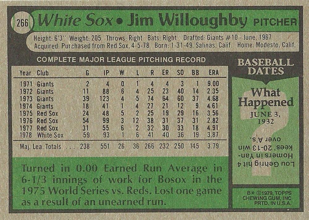 Jim Willoughby  baseball card collectible - Main Image 2
