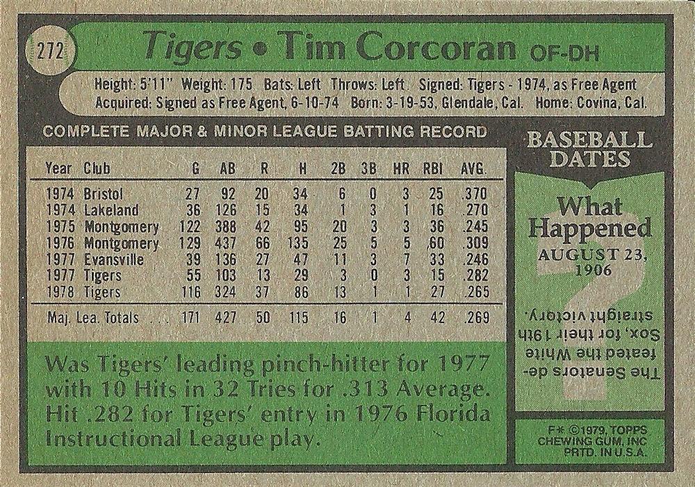 Tim Corcoran  baseball card collectible - Main Image 2