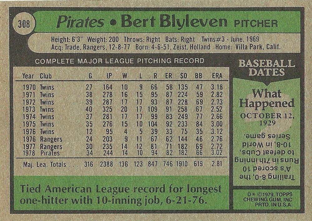 Bert Blyleven  baseball card collectible - Main Image 2