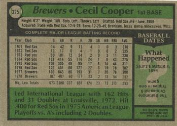 Cecil Cooper  baseball card collectible - Main Image 2