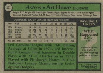 Art Howe  baseball card collectible - Main Image 2