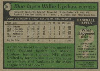 Willie Upshaw  baseball card collectible - Main Image 2