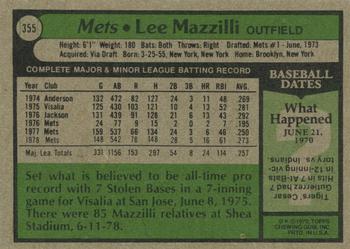 Lee Mazzilli  baseball card collectible - Main Image 2