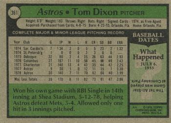 Tom Dixon  baseball card collectible - Main Image 2