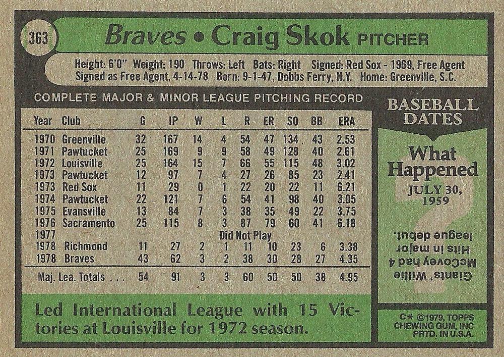 Craig Skok  baseball card collectible - Main Image 2