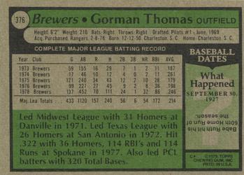 Gorman Thomas  baseball card collectible - Main Image 2