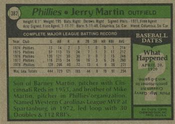 Jerry Martin  baseball card collectible - Main Image 2