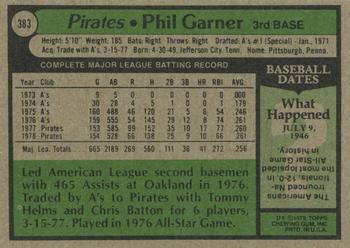Phil Garner  baseball card collectible - Main Image 2