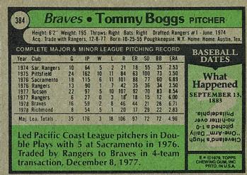 Tommy Boggs  baseball card collectible - Main Image 2