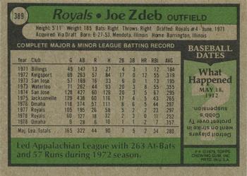 Joe Zdeb  baseball card collectible - Main Image 2