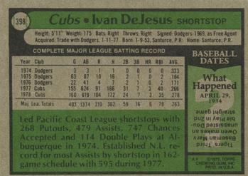 Ivan DeJesus  baseball card collectible - Main Image 2