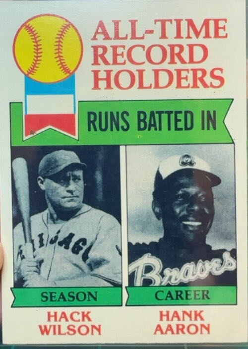 All-Time Record Holders: RBI (Hack Wilson / Hank Aaron)  baseball card collectible - Main Image 3