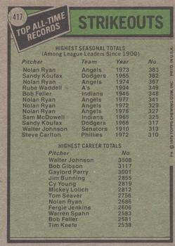 All-Time Record Holders: Strikeouts (Nolan Ryan / Walter Johnson)  baseball card collectible - Main Image 2
