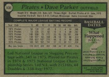 Dave Parker  baseball card collectible - Main Image 2