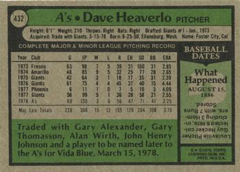 Dave Heaverlo  baseball card collectible - Main Image 2