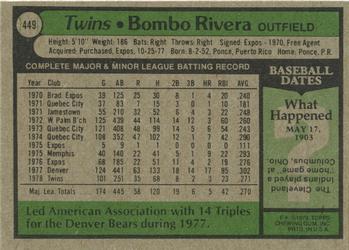 Bombo Rivera  baseball card collectible - Main Image 2