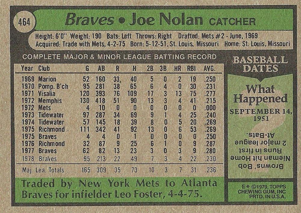 Joe Nolan  baseball card collectible - Main Image 2
