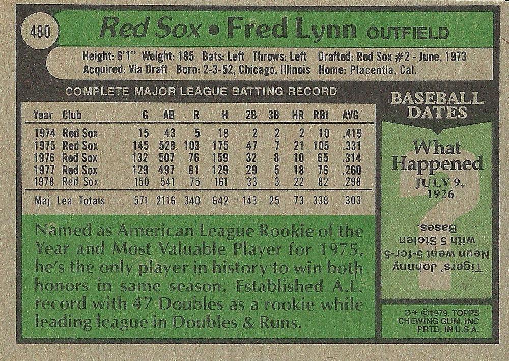 Fred Lynn  baseball card collectible - Main Image 2