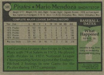 Mario Mendoza  baseball card collectible - Main Image 2