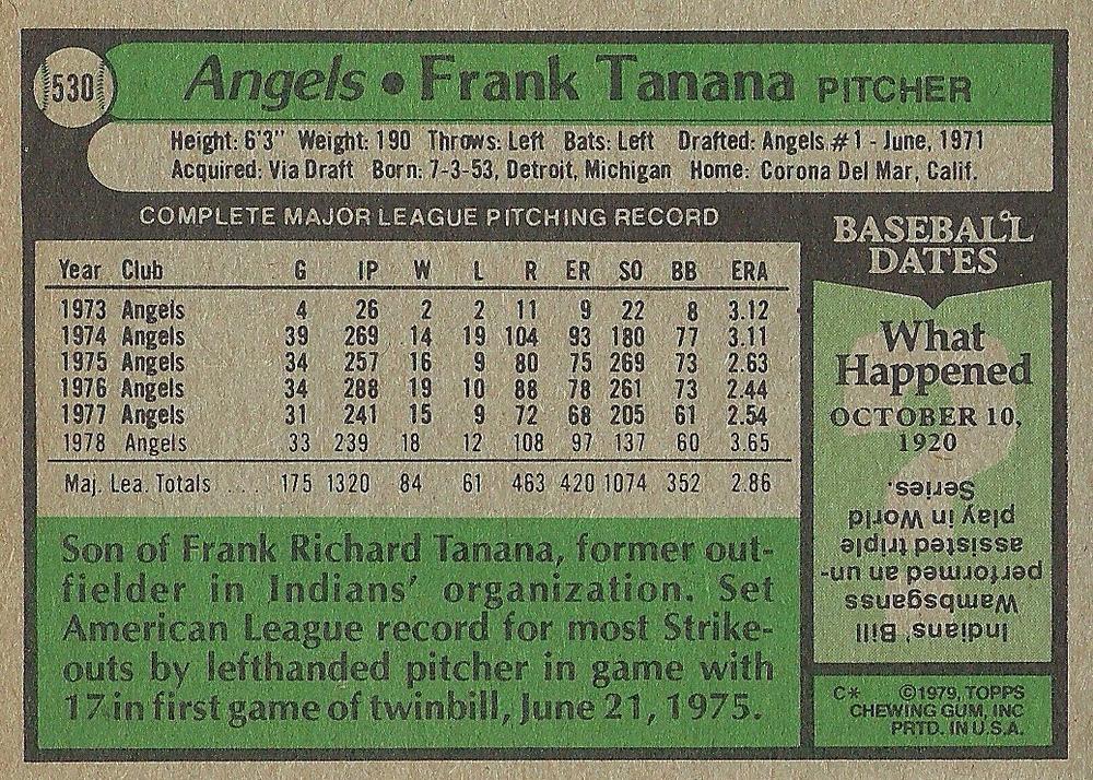 Frank Tanana  baseball card collectible - Main Image 2