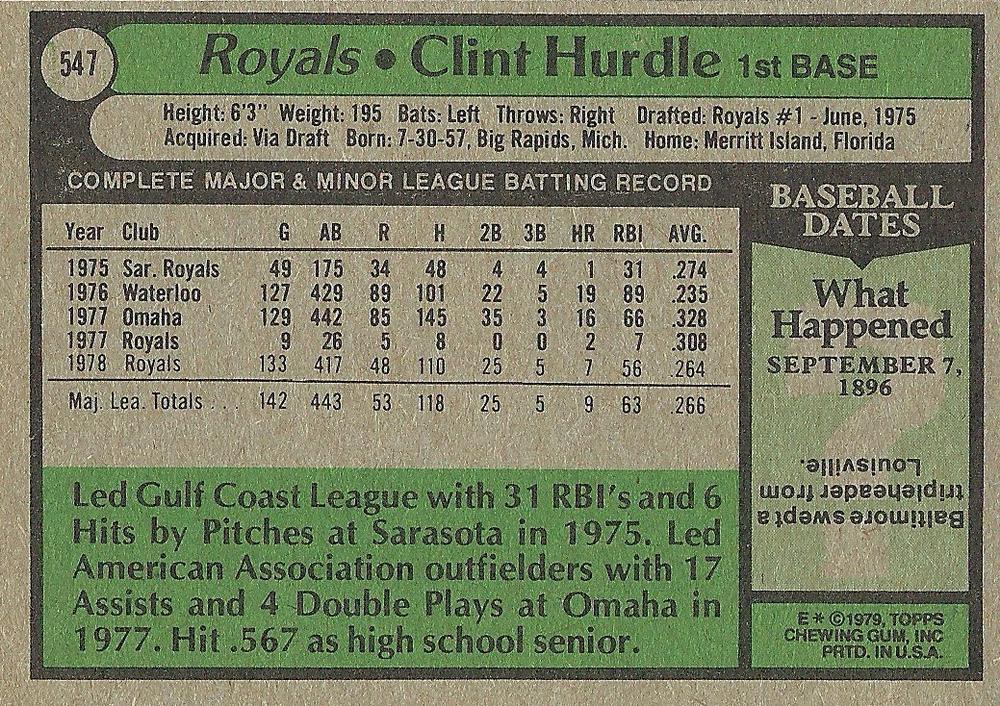 Clint Hurdle  baseball card collectible - Main Image 2