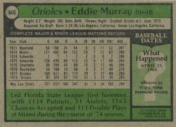 Eddie Murray  baseball card collectible - Main Image 2