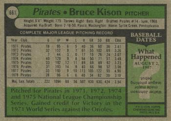 Bruce Kison  baseball card collectible - Main Image 2