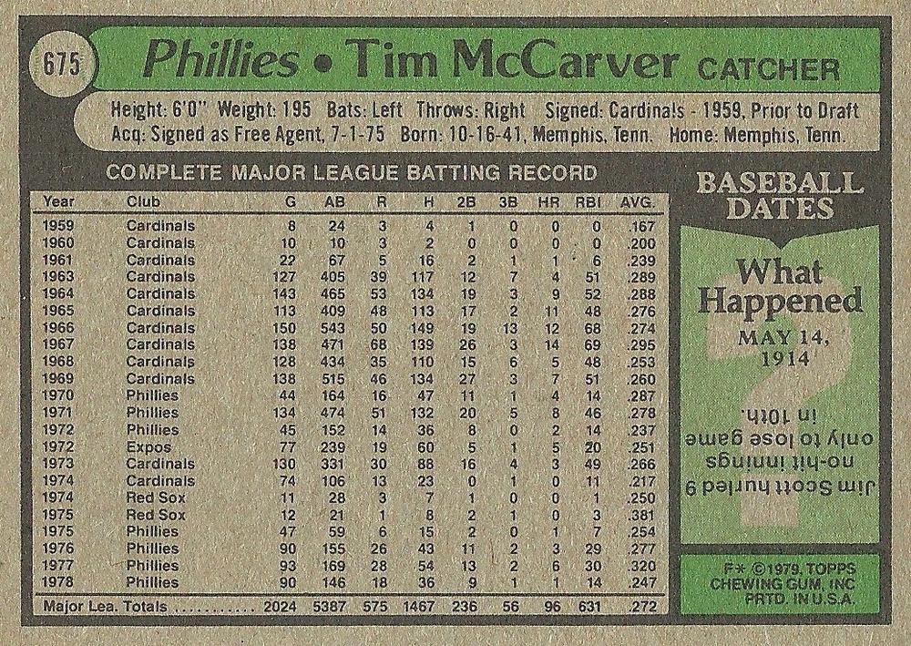 Tim McCarver  baseball card collectible - Main Image 2