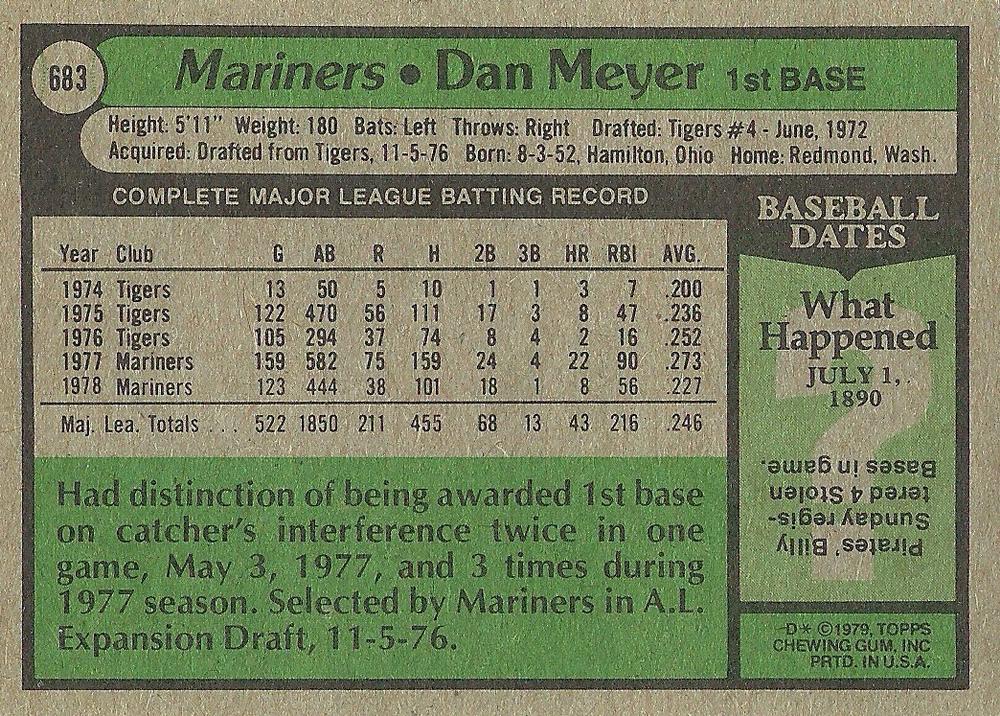 Dan Meyer  baseball card collectible - Main Image 2