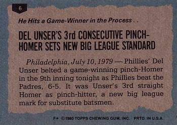 Del Unser  baseball card collectible - Main Image 2