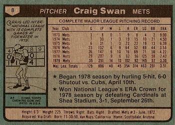 Craig Swan  baseball card collectible - Main Image 2
