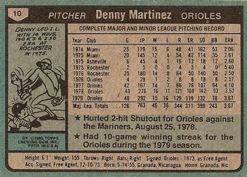 Denny Martinez  baseball card collectible - Main Image 2