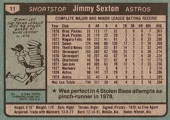 Jimmy Sexton  baseball card collectible - Main Image 2