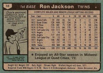 Ron Jackson  baseball card collectible - Main Image 2