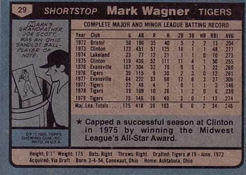Mark Wagner  baseball card collectible - Main Image 2
